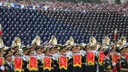 紀(jì)念抗戰(zhàn)勝利70周年大會進行專項演練