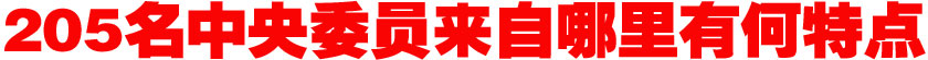 205名中央委員來自哪里？有何特點？