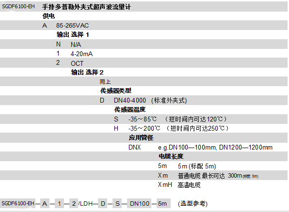 SGDF6100-EH多普勒手持式***流量計