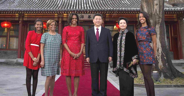 習近平和夫人彭麗媛會見米歇爾